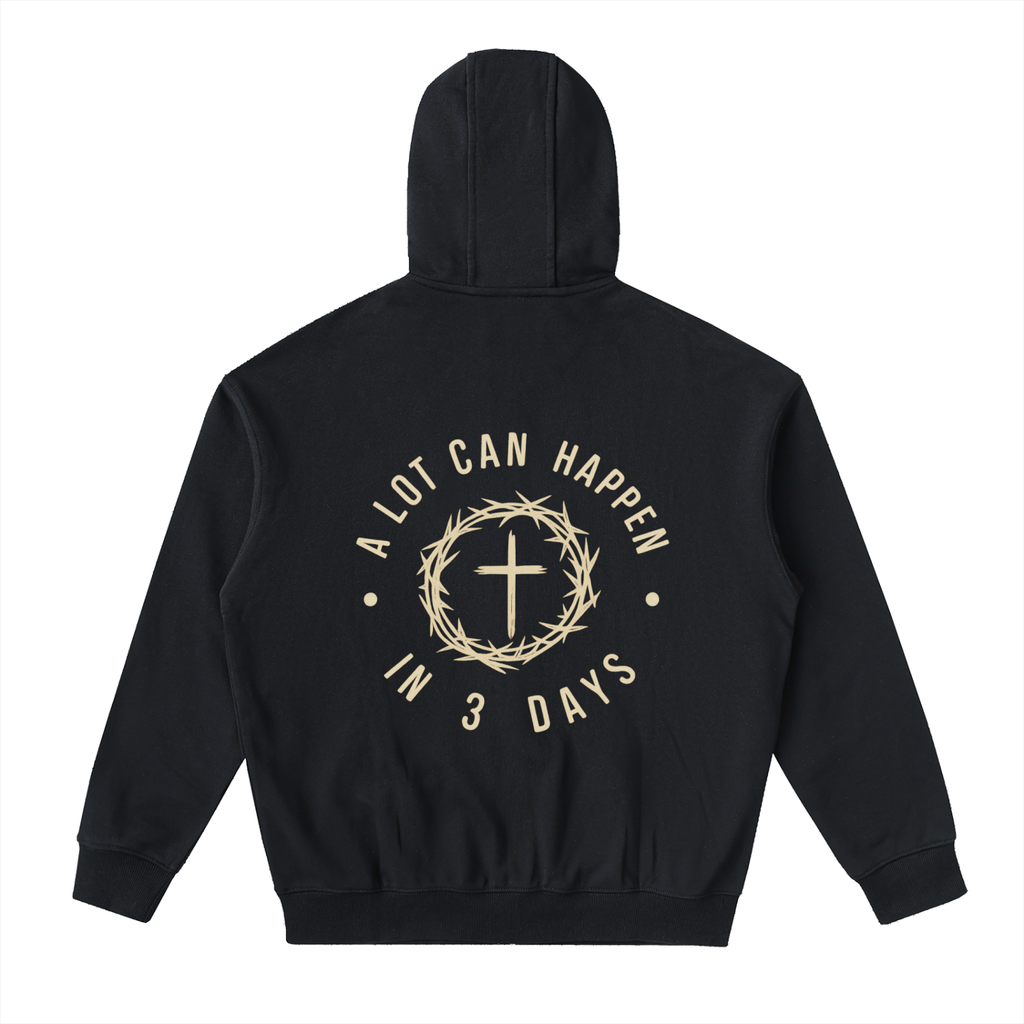 Drop-Shoulder Zip Up Hoodie