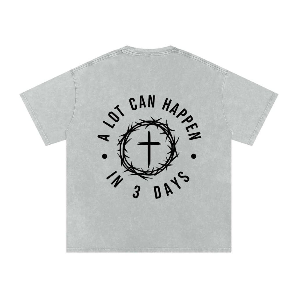 Snow Washed Oversized Cotton T-Shirt