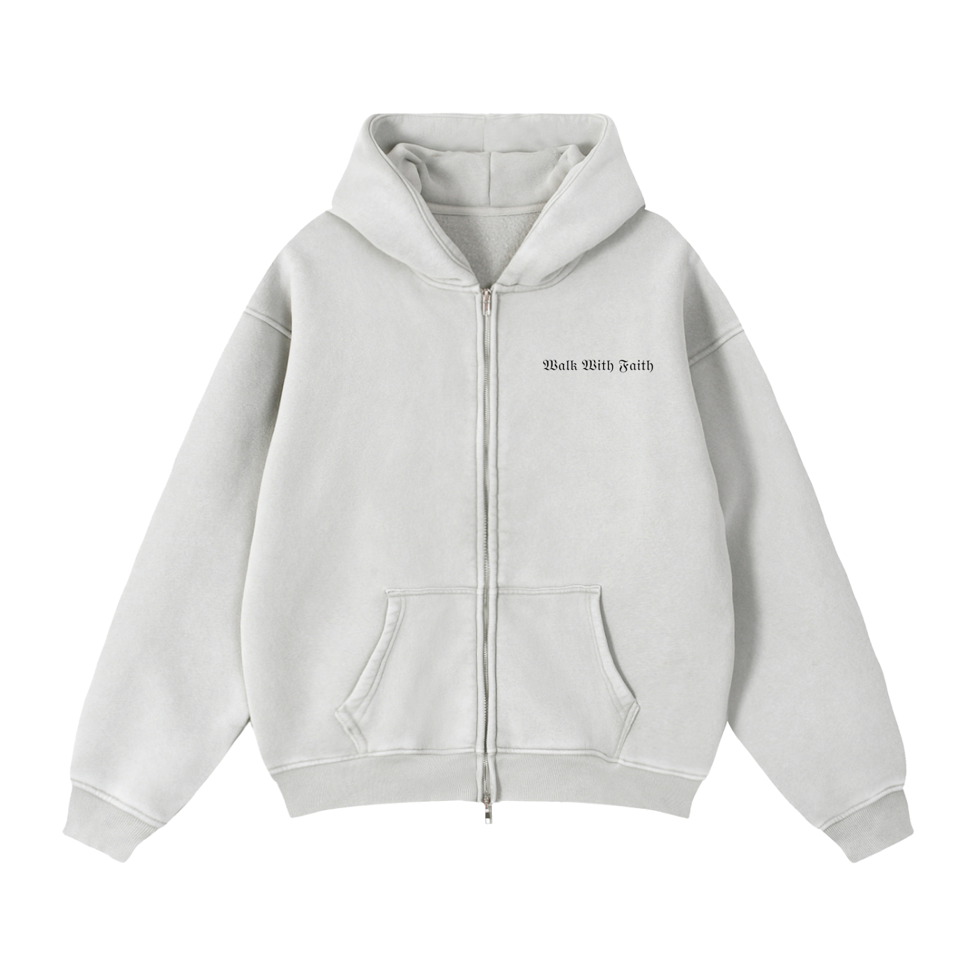Zip-Through Boxy Fleece Hoodie