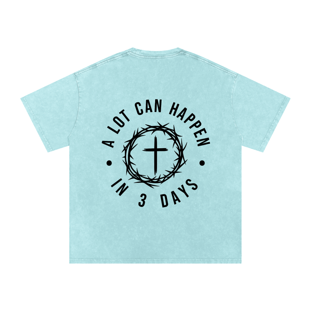 Snow Washed Oversized Cotton T-Shirt