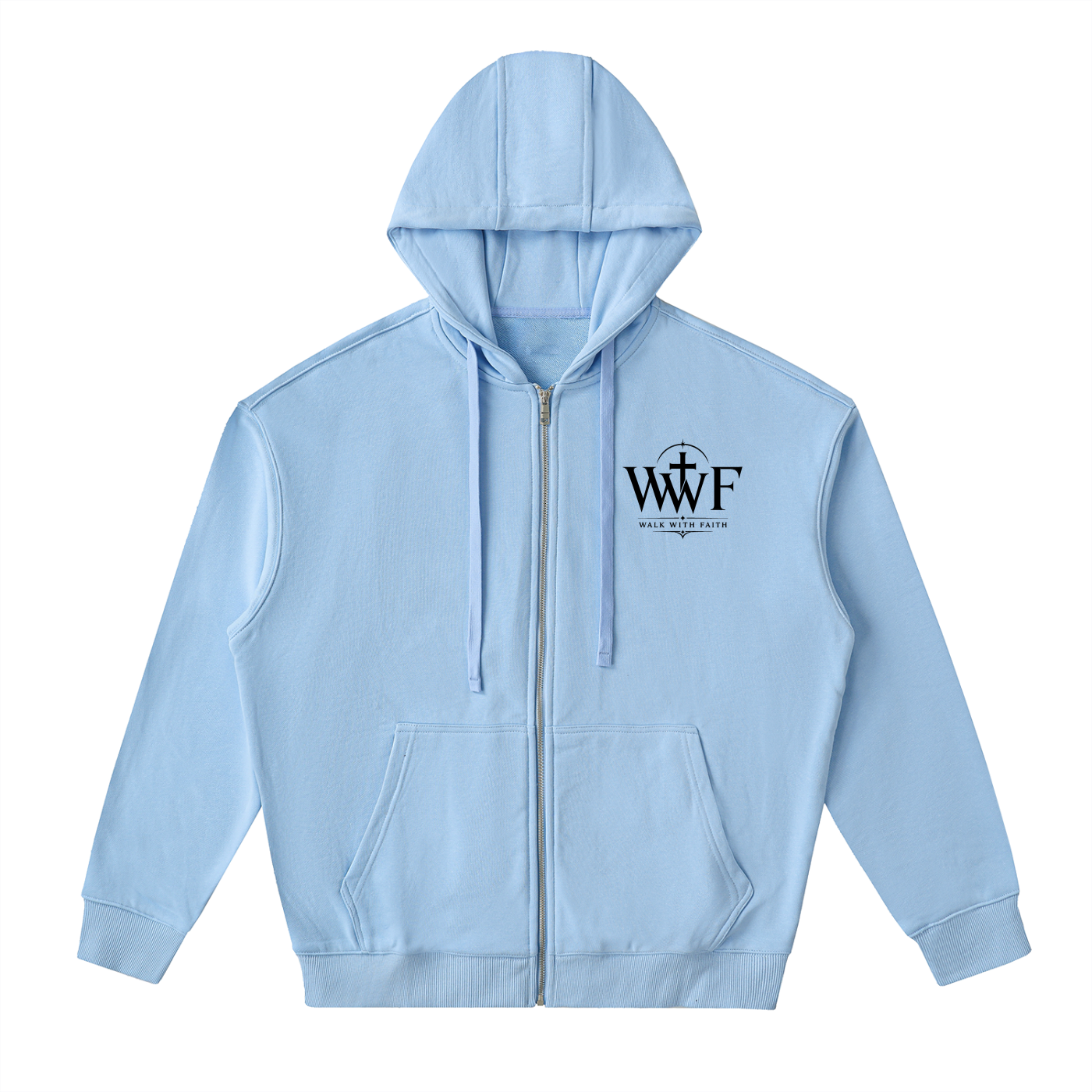 Drop-Shoulder Zip Up Hoodie