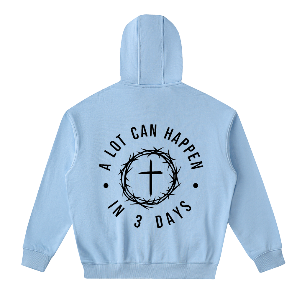 Drop-Shoulder Zip Up Hoodie