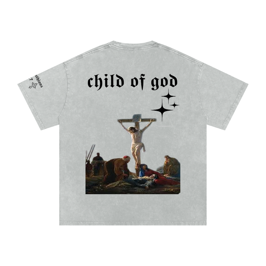 Snow Washed Oversized Cotton T-Shirt