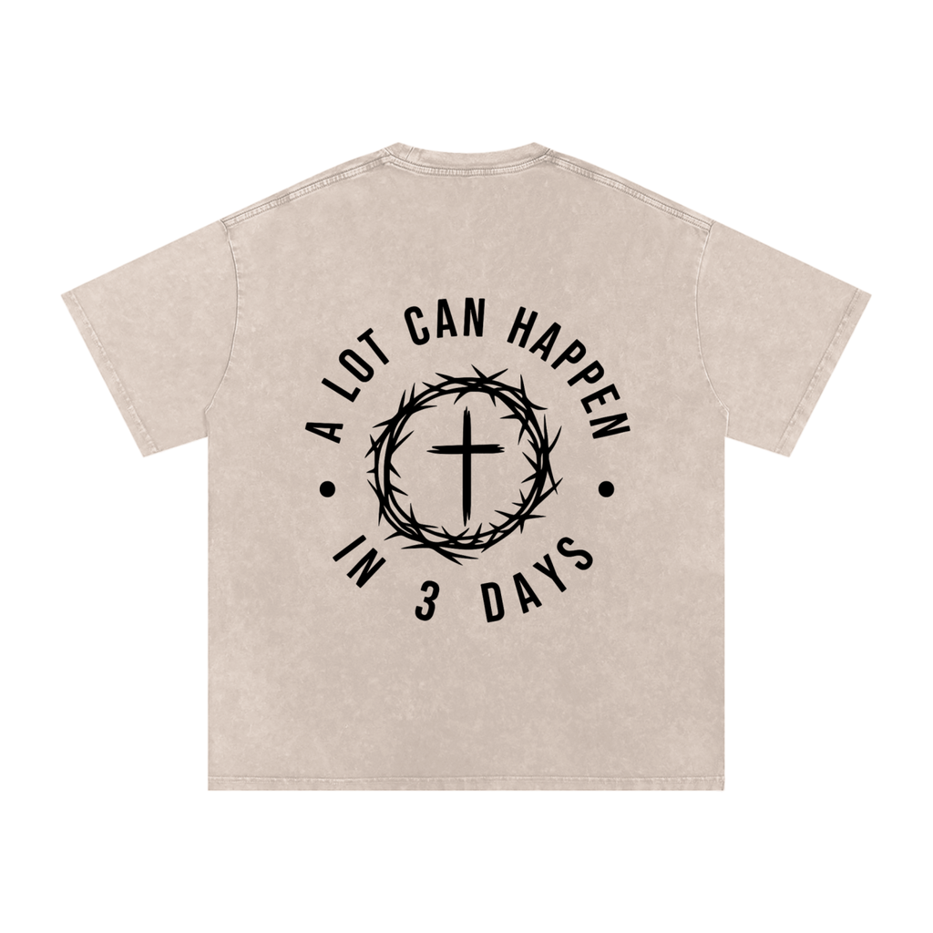 Snow Washed Oversized Cotton T-Shirt