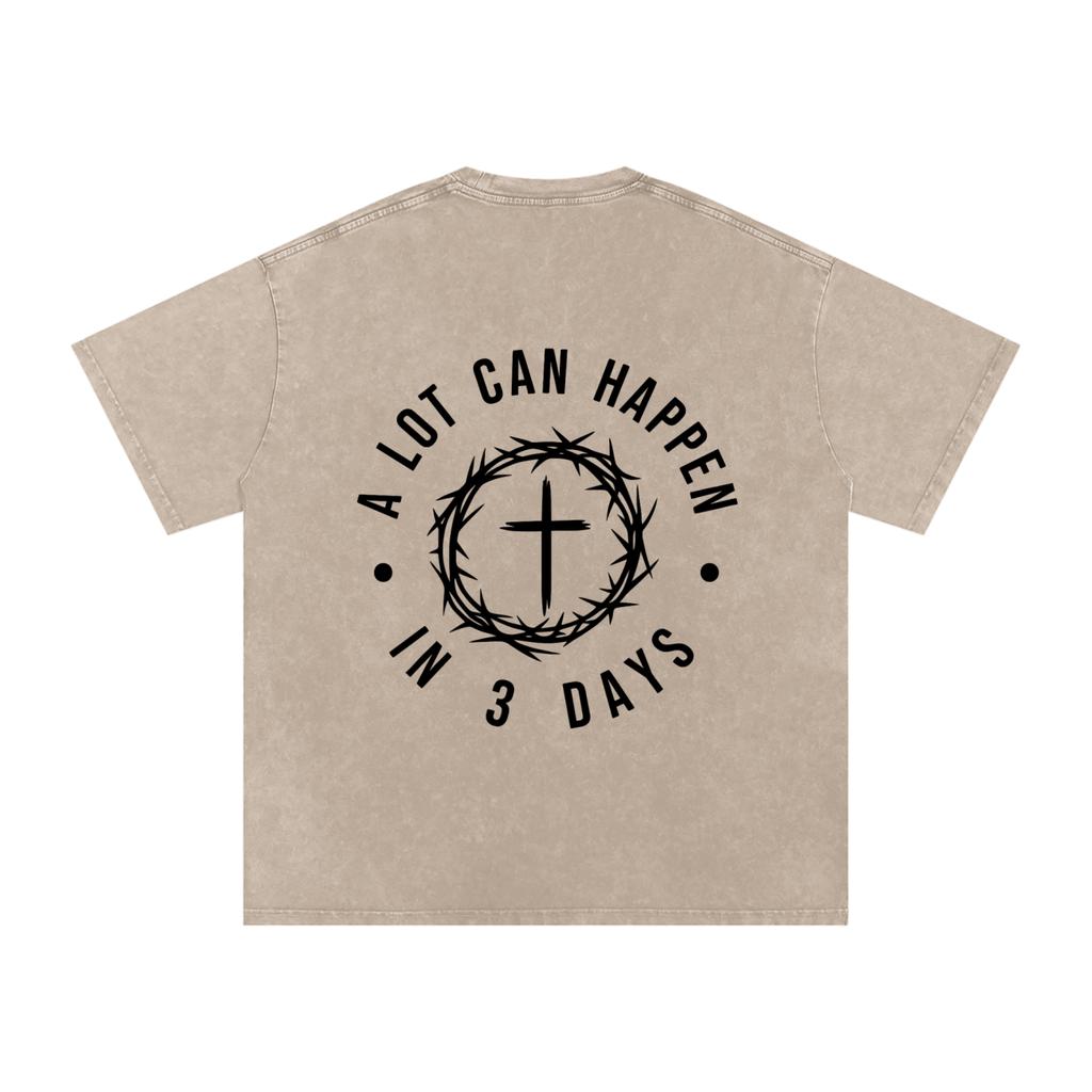 Snow Washed Oversized Cotton T-Shirt